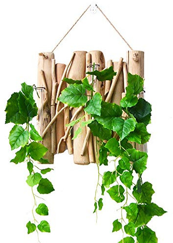 XXSC-ZC Pequeñas Plantas, jarrón Colgante de Madera Maciza Hecha a Mano Creativa, clavado de la Mano de Registro Natural, decoración de Pared de Fondo Colgante Creativo