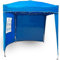 Defacto Tonnelle de jardin Pop Up - 2 x 2 m - Pliable - Protection UV 50+ - 100 % étanche - Avec 2 panneaux latéraux - Sac de transport avec cordes et piquets - Bleu