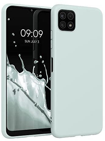 kwmobile Housse Compatible avec Samsung Galaxy A22 5G Coque - Housse de téléphone Protection Souple en Silicone - Cool Mint