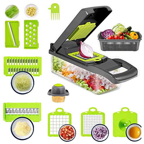 Tirana 19 in 1 Vegetable Chopper Box Onion Chopper Salad Chopper Food Dicer Mandoline Vegetable Slicer Mandolin Slicer Onion Cutter