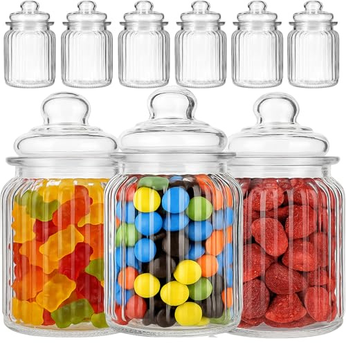 My-goodbuy24 Luftdichte Vorratsdosen 12er Set mit deckel Bonbonglas aus Glas Vorratsglas Bonboniere Vorratsbehäter Aufbewahrung 300ml - 13cm x 8cm x 8cm