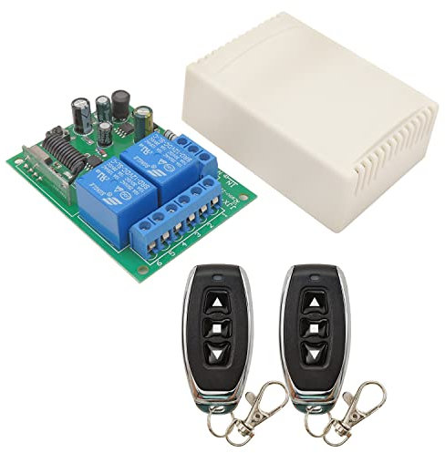DieseRC Interruttore di controllo remoto del motore AC 230V 220V 10A 2CH Radio Control Relay Receiver con 2 trasmettitori per la porta del garage tenda elettrica, motore di controllo avanti/indietro
