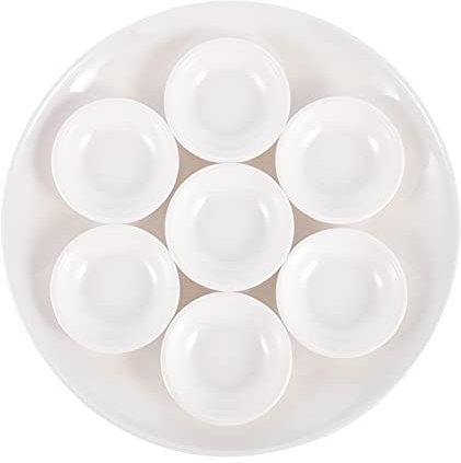 Huevos Bandejas de postre Bandeja de huevos rellenos Plato de almacenamiento de melamina Huevos rellenos Albóndigas Caracoles Fuente de servir Plato con cucharas Plancha de cerámica Recipiente de cere