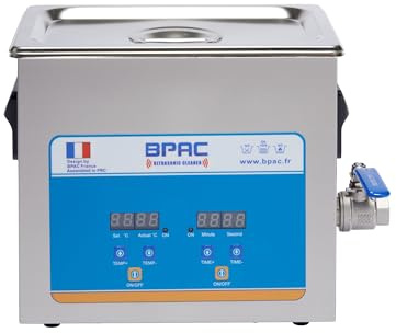 BPAC Limpiador Ultrasonidos Digital con Cuba de 3 Litros y válvula de vaciado - Limpiador Ultrasónico para joyas de potencia 120 W - Máquina ultrasónica para profesionales y particulares