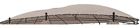 LINDER Dachstoff für Pavillon oval 5,3x3,5 m Polyester Ersatzdach wasserabweisend Dach, Farbe:Taupe