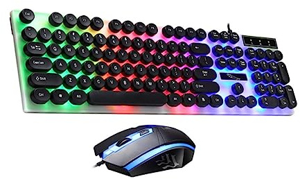 Gatuida USB Keyboard Mouse Combo Portable Computer Keyboard Backlit Easy to Carry Plastic Black Sleek Look Fashion Design for Travel and Outdoor Use