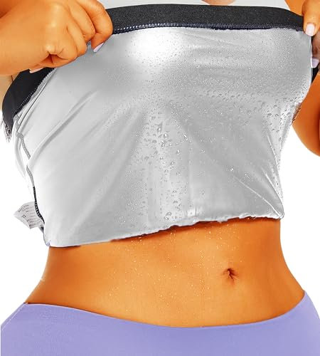 VENDAU Schweißband für Bauch, Gewichtsverlust, Gürtel, Schweiß-Taillentrainer für Damen, Taillenschweißband für Damen, Bauchwickel-Trimmer, Schwarz, Silber, Small-Medium