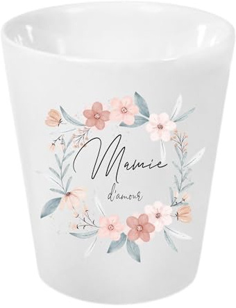 Petit Cache-Pot en Céramique - Diamètre 90 mm - Mamie d'amour - Décoration Élégante pour Plantes et Cadeau pour Mamie Fleur