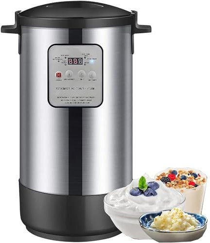 ROGHA Macchina per Yogurt in Acciaio Inossidabile con Controllo Intelligente del Tempo e della Temperatura Yogurt Commerciale Multifunzione Completamente Automatico, Vino di Riso,18L