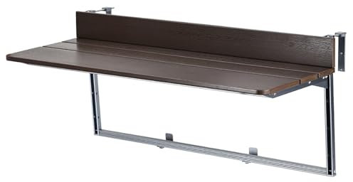 Klappbarer Balkongeländertisch, klappbarer Balkon-Stehtisch für Geländer, an Geländer hängender Stehtisch, höhenverstellbare Outdoor-Hängegeländertische für Decks, Garten-Beistelltische für die Terra