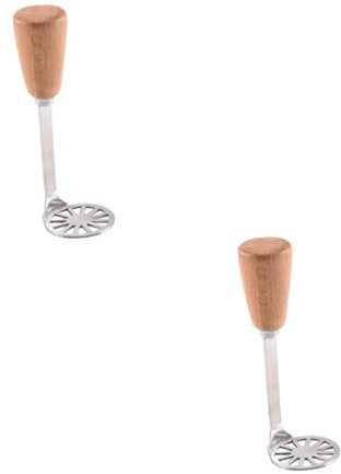 LALADEFIEE 2stücke Kartoffelstampfer Mit Holzgriff Handlicher Kartoffelpresser Für Püree Und Gemüse Einfach Zu Reinigen Lagern Für Küche Und Outdoor