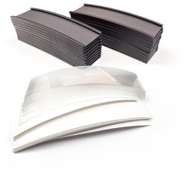 Pack de 20 soportes magnéticos para etiquetas, 25 x 150 mm, perfil C, reutilizables y flexibles