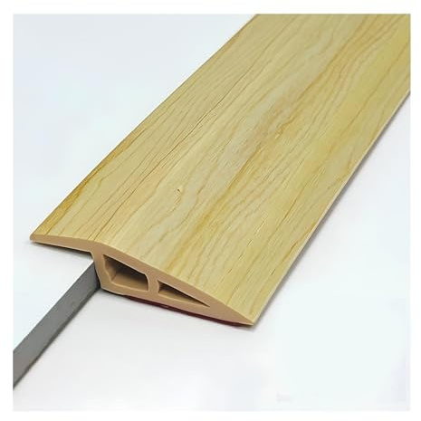 Übergangsprofil Selbstklebend, PVC Bodenübergangsstreifen, 100cm Übergangsleiste Höhenausgleich, Vinyl Abschlussprofil Bödenleiste, Übergangsschiene Ohne Bohren(Original Wood,7.2 * 100cm)
