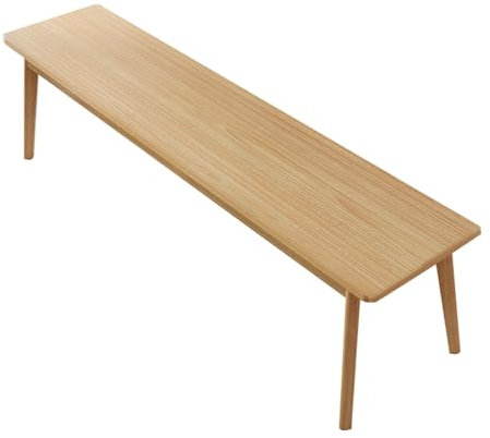 Rustikale Holz-Eingangsbank mit stabilem Rahmen, moderne Bauernhaus-Essbank für Küche, Schlafzimmer oder Wohnzimmer, Innenbereich, Holzbank mit abgerundeten Ecken, 100,1 cm, hellbraune Holzbank