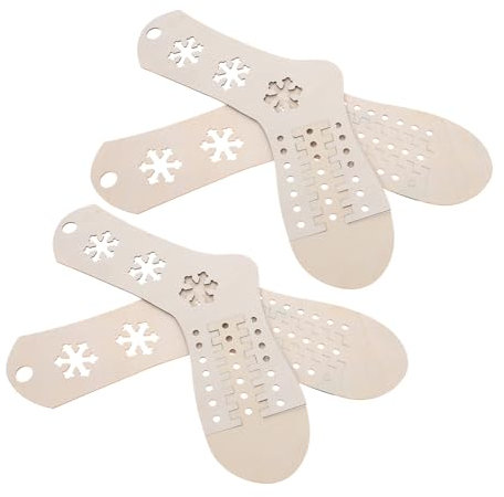 Vaguelly 4pcs Wooden Sock Mold for Hand Knitting Socks Adjustable Knitting Blocking Tools Model Hollow Pattern Template