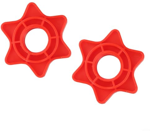 Easy Plate Moving Solution, 2pc Lock Screw Dumbbell Lock Collars, Nut Barbell Bar Clips (Red)