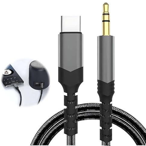 EuAcesry Cable Auxiliaire USB C, 120 cm Câble Adaptateur USB C vers 3,5mm Jack Aux Voiture Stéréo Audio Compatible avec 16 Pro Max/15 Pro Max Plus, S24, S23, S22, P40