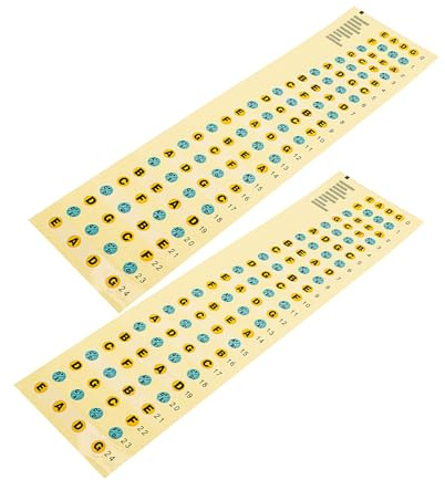 Bass Scale Aufkleber 2 Stück für Griffbrett, Lernhilfe | Papier und Pvc, für Anfänger und Kinder, Selbstklebendes Zubehör zur Tonleiter Erkennung
