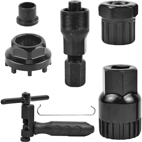 BIGP Herramienta de bloqueo de bicicleta, tirador de bielas para bicicleta, herramienta de cassette de bicicleta, extractor de rodamiento interior para muchos tipos de bicicletas