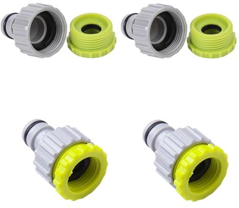 LAJUP 4 Pièces Raccord Robinet Universel Fileté Femelle 1/2 & 3/4 - Raccord Robinet Tuyau Arrosage, Adaptateur Robinet Tuyau Arrosage Compatible Avec Connecteurs Rapides, Pour Jardinage