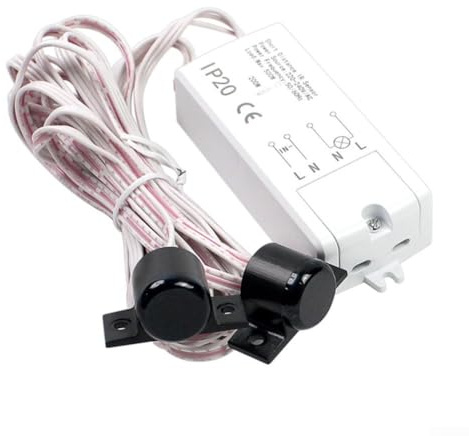 Interruptor de sensor táctil dual infrarrojo, interruptor de luz con sensor de movimiento, detector de mano infrarrojo, cable táctil para armario (escaneo manual)