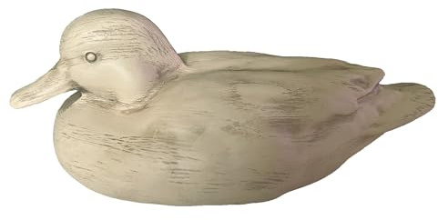 Huitony Knick Knacks Duck Statue Home Decor Hand Carved Hand Painted Decor for Home, Office Desk Cute Animal Figurine Unique Gift for Holidays Housewarming (Beige)