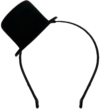 FILOEEX Mini Zylinderhut Stirnband für Damen & Herren, Schwarz Vintage Fascinator Kopfbedeckung für Cosplay, Hochzeit, Karneval, Mottopartys, Weihnachten | Leichte Neuheiten Kostüm Zubehör für Feiern