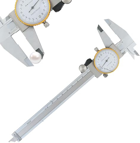 Strumento di misurazione Micrometro - Calibro in acciaio con gamma di misurazione 0-152,4 Mm - 0,02 Mm Precisione Acciaio Strumenti Per Lavori di Costruzione Con Orologio,Per Profondità, Spessore