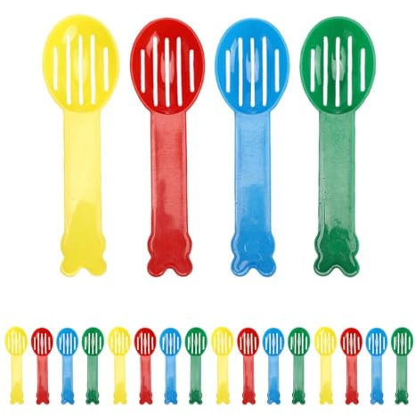 LOLIPPYY 40pcs Hamster Sandbox Scoops with Ergonomic Handles Small Plastic Litter Box Scoops for Hamster Chinchilla Gerbil Bedding Cleaning and Gardening Trowel Multi-color for Small Pets