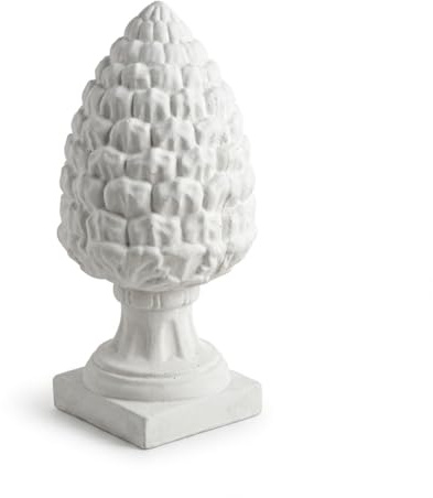 Fanuli Manufatti Pigna in Cemento H 55 cm - Pumo Pugliese per Esterno - Terminale per Colonne Cancello e Muretti - Decorazione Giardino Antigelo in Cemento Bianco Made in Italy