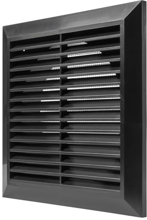 Repa Market 150 mm Tumble Dryer Vent Cover - Black Plastic Wall Vent Cover with Mesh and Louvers - Durable External/Internal Exhaust Grille for Bathroom, Kitchen, Garage - Air Vent Covers for Walls