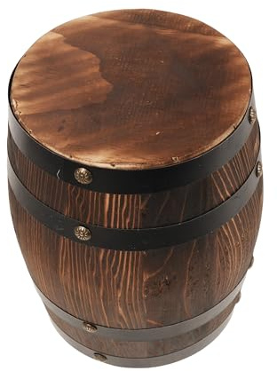 GETAJGHSD Vintage Hocker im Klassischen Eichenfass Design Wetterfest und Platzsparend für Balkon und Garten im Rustikalen Retro Weinfass Stil