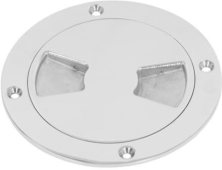 Zjythocyber Piastra Rotonda per Ponte di Barca, Coperchio Staccabile in Acciaio Inox 316 per portellone di ispezione Marina, Design a Disco scanalato per Un Facile Accesso su Barche, e (Occhio)
