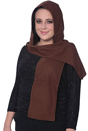 ABC Scarf Unisex-Adult Soft Hoodie Scarf Combination 2-n-1 to Be Warm, Ideal for Winter or Fall, Brown
