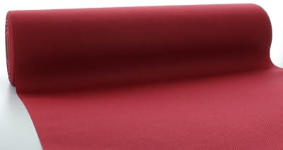 Sovie Horeca Tischläufer in Bordeaux aus Airlaid, 40cm x 24m, 1 Stück | einfarbiger Einmaltischläufer, Perforierung alle 120cm
