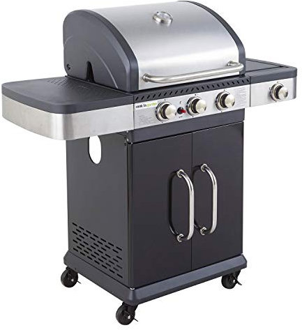 Cook 'in Garden fidgi 3 barbacoa a gas, negro/acero inoxidable, 117 x 55,5 x 112 cm