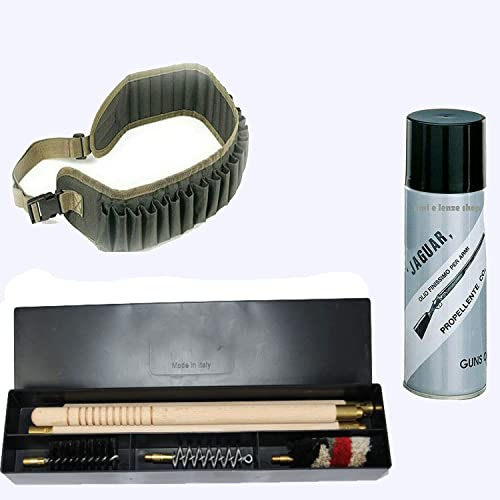 KIT PULIZIA ARMI FUCILE OLIO CARTUCCERA CALIBRO 12 CACCIA FUCILI