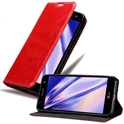 Cadorabo Custodia Libro per LG X POWER 3 in ROSSO MELA - con Vani di Carte, Funzione Stand e Chiusura Magnetica - Portafoglio Cover Case Wallet Book Etui Protezione