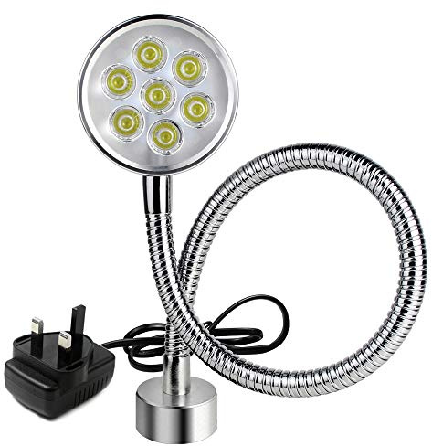 Magnetic Work Light 700 Lumen 120v Led Spot Lamp with 15 inch Flexible Gooseneck Adjustable Base for Lathe CNC Milling Drilling Machine Woodworking Workbench Industrial Lighting…