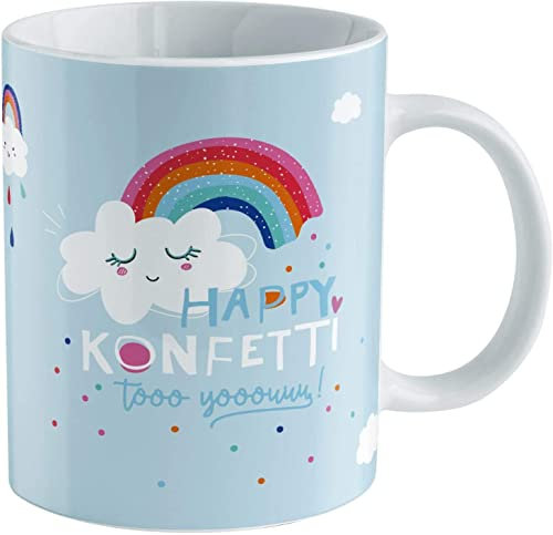 H:) PPY life Zaubertasse mit Motiv Regenbogen | Motiv-Wechsel-Tasse, Porzellan, 35 cl, Tasse mit Spruch, Geschenkbox | Geschenk lustig, Überraschung | 46406