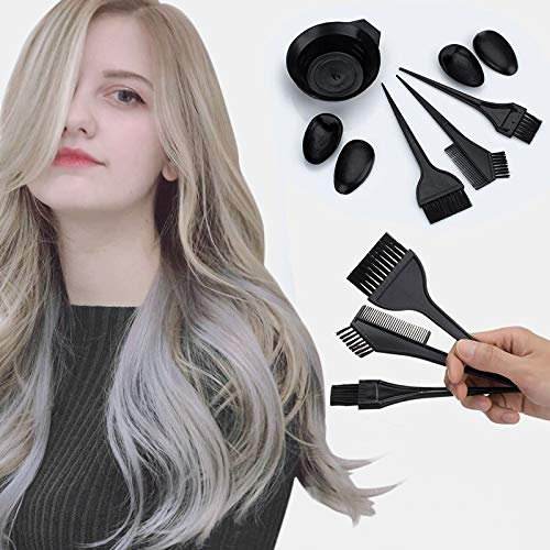 8-Teiliges Haarfärbepinsel Haare Faerben Set, Haar Färbung Kit mit Pinsel Schale und Kunststoffohrabdeckung