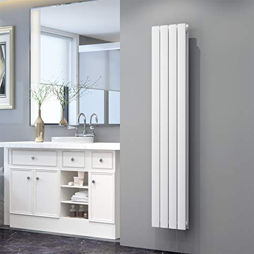 ELEGANT Heizkörper Flach 1600x308mm Weiß Doppellagig Paneelheizkörper Mittelanschluss Vertikal Heizkörper Moderner Flachheizkörper