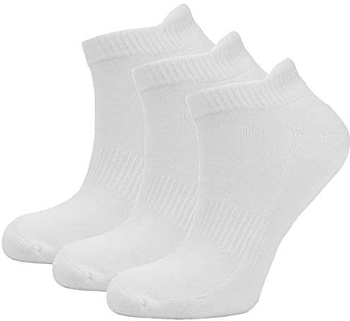 Green Bear Chaussettes de sport Basket Blanc Bambou - Semelle coussinée - Antibactérien souple - Lot de 3
