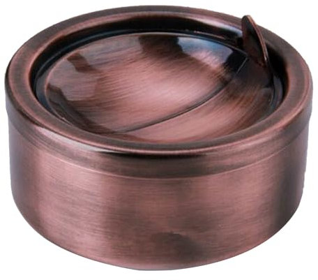 hanlongyu - Cenicero para exteriores con tapa, cenicero de acero inoxidable con tapa abatible para malas hierbas, ceniceros de metal resistente al viento para cigarrillos, fumadores, cenicero de