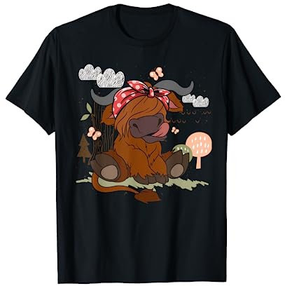Bauernhof Tier Bandana Schottisches Hochlandrind T-Shirt