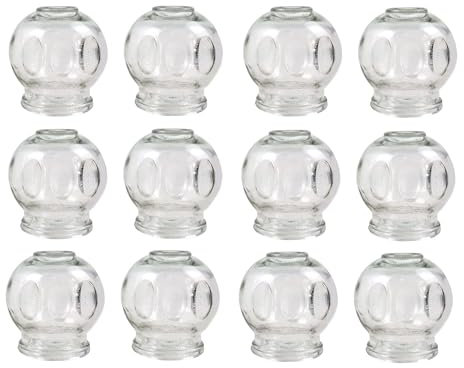 Glass Cupping Set, Fire Cupping Glasses, Vacuum Massage for Muscle Relaxation and Pain Relief, Hijama Hacamat Glass Cupping, Cupping Therapy Cupping Banki (12 Pieces, 10 cm)