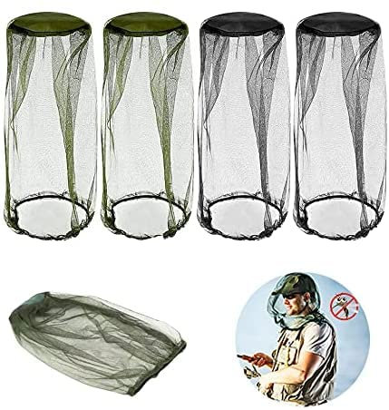 Moskitonetz Kopf Imkerhut Bienenschutzhut Kopfnetz: 4 Stück Insektenschutz Imker maske Insektenschutz Schleier Professionelles Fliegennetz für Gesicht, Imker Schutz Vor Bienen Und Moskito Sonnenschutz
