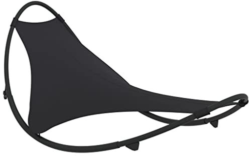 vidaXL Schaukelliege mit Rollen Schaukelstuhl Sonnenliege Gartenliege Liegestuhl Relaxliege Liege Camping Relaxstuhl Stahl Textilene Schwarz