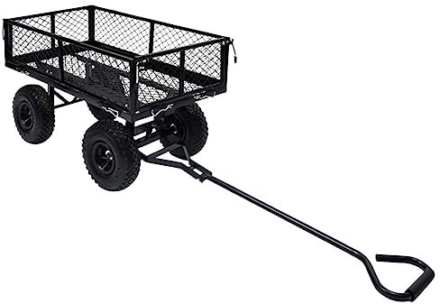 vidaXL Carrello a Mano da Giardino Carriola Trasportino Rifiuti Giardino Foglie Trolley Robusto Resistente Tela e Acciaio Ruote in Gomma Nero 250 kg