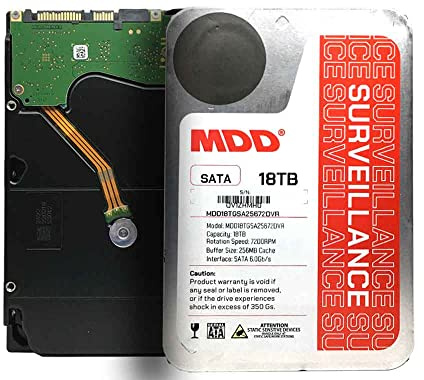 MDD (MDD18TSATA25672DVR) 18TB 7200RPM 256MB Cache SATA 6.0Gb/s 3.5inch Internal Surveillance Hard Drive - 3 Years Warranty